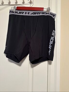 Under Armour Black and Gray Compression Shorts